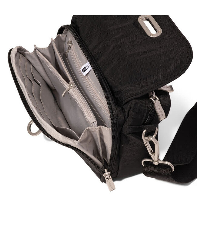 Baggallini Coastal Flip Lock Camera Crossbody Bag - Black
