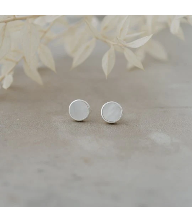Glee Jewelry Alluring Round Pearl Stud - Silver