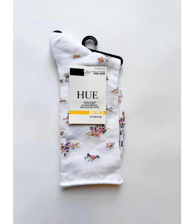 Hue Jeans Socks - White Floral