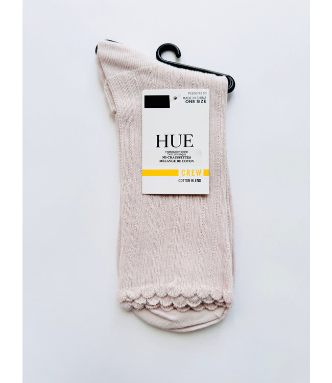 Hue Scalloped Pointelle Socks - Orchid Ice