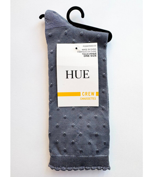 Hue Textured Dot Socks - Silver Grey