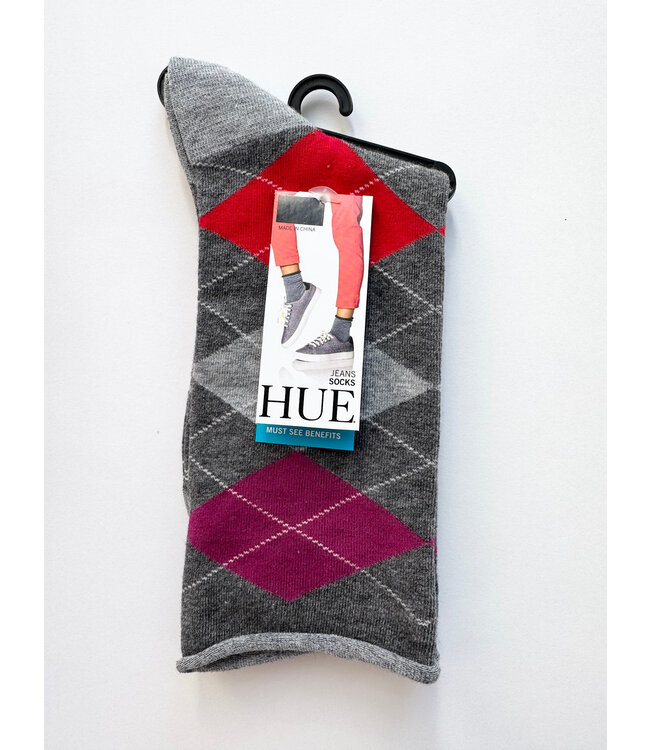 Hue Grey Argyle - Jeans Sock
