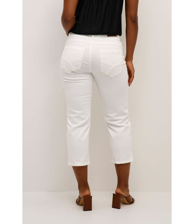 Cream CRAnna Twill 3/4 Pants - White