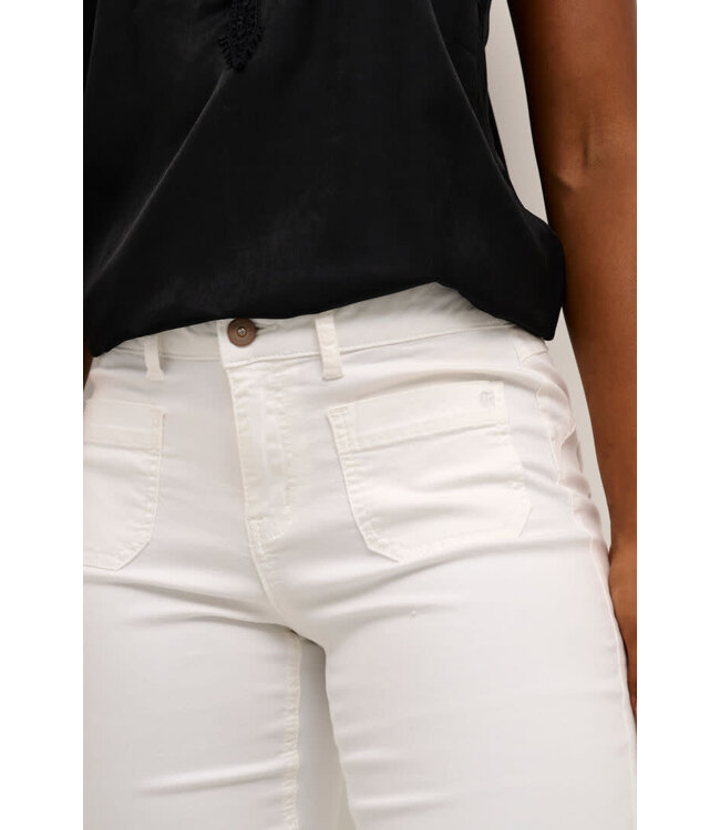 Cream CRAnna Twill 3/4 Pants - White