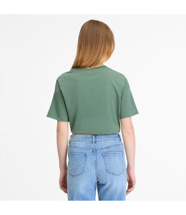 Austina Cropped Tie-Up Tee - Baltic