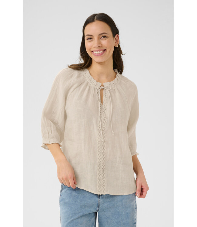 Cream CRBellis Lace Blouse - Snow White