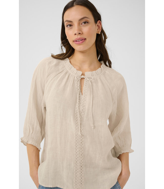 Cream CRBellis Lace Blouse - Snow White