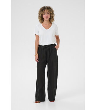 Cream CRBellis Linen Pant - Pitch Black