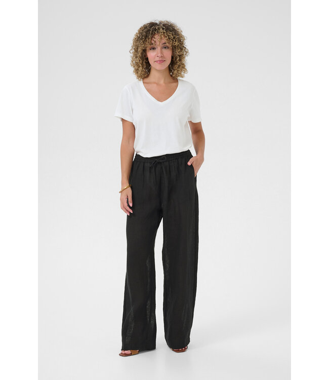 Cream CRBellis Linen Pant - Pitch Black