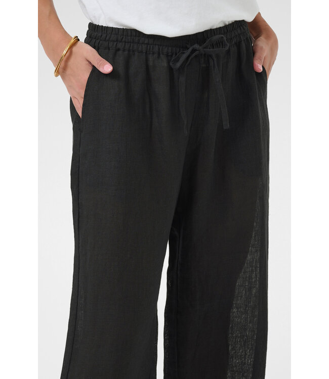 Cream CRBellis Linen Pant - Pitch Black