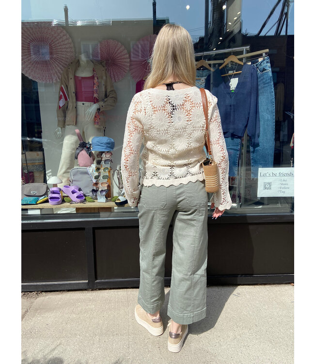 Wit & Wisdom Luxe Touch Skyrise "Ab"solution Wide Leg Utility - Khaki