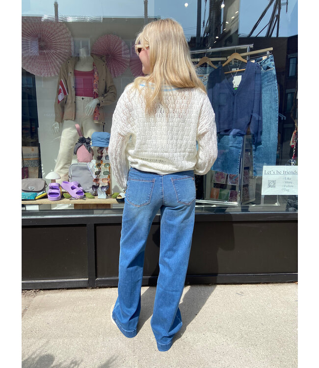 Wit & Wisdom Sam High Rise "Ab"solution Wide Leg - Blue