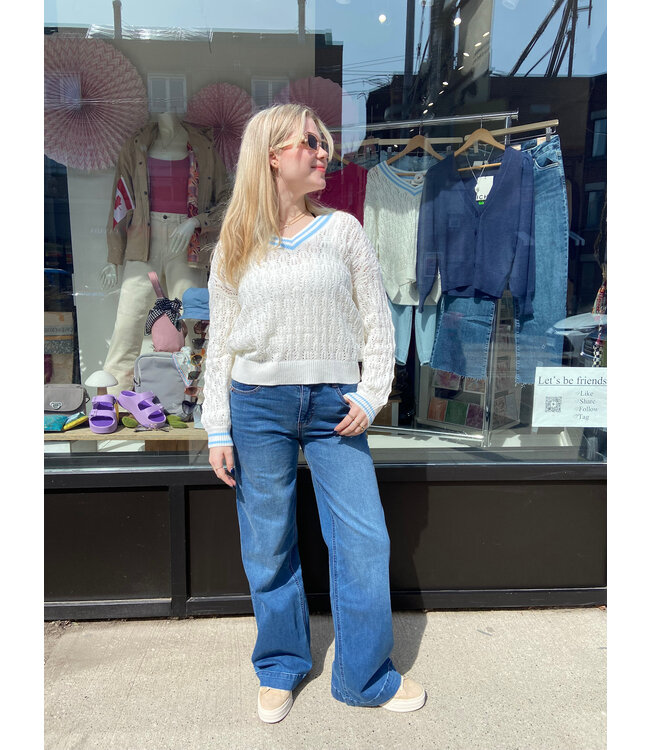 Wit & Wisdom Sam High Rise "Ab"solution Wide Leg - Blue