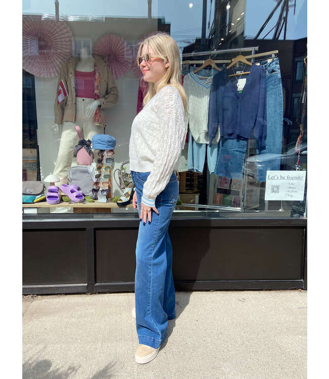 Wit & Wisdom Sam High Rise "Ab"solution Wide Leg - Blue