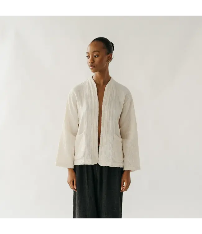 Pokoloko Crinkle Short Jacket - Cream