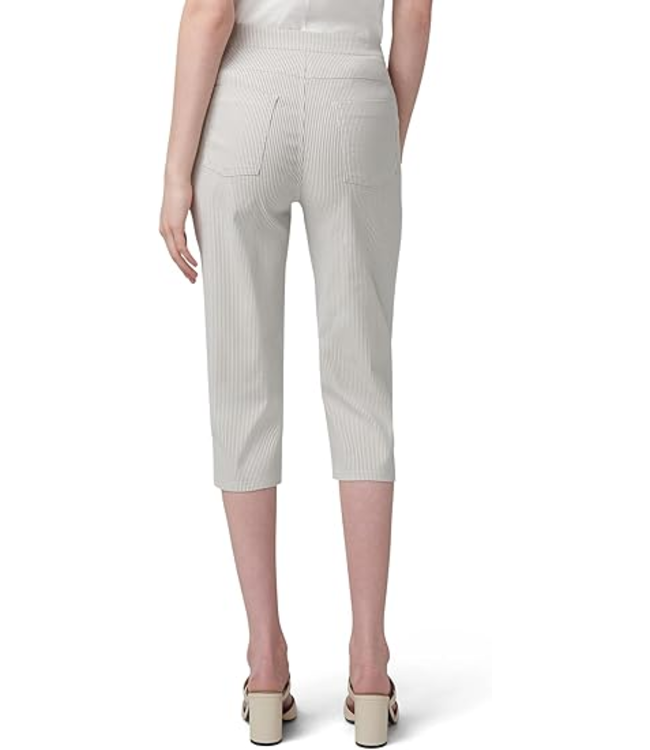 Hue Vertical Stripe Pedal Pusher Pants - Taupe