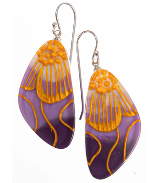 Zsiska Flora Resin Earring  - Purple