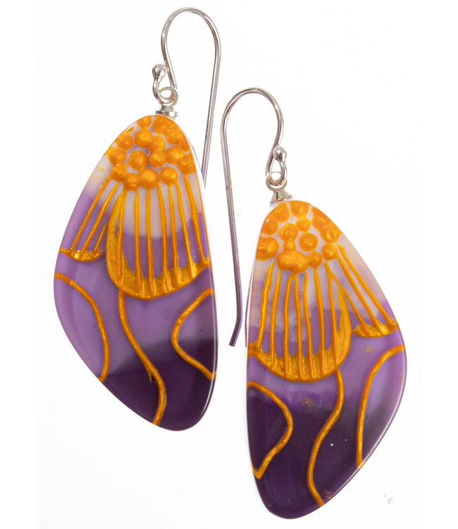 Zsiska Flora Resin Earring  - Purple