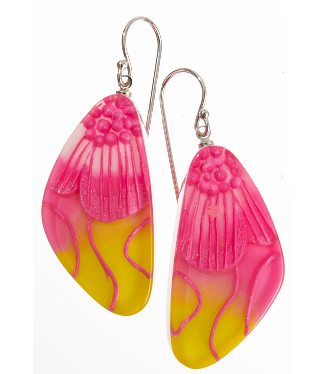 Zsiska Flora Resin Earring  - Pink