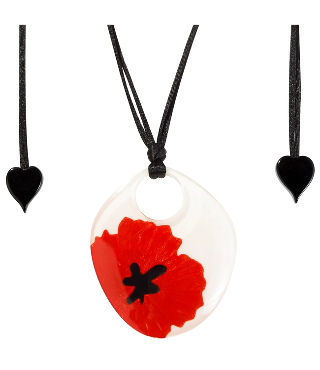 Zsiska Resin Poppy Necklace - Red