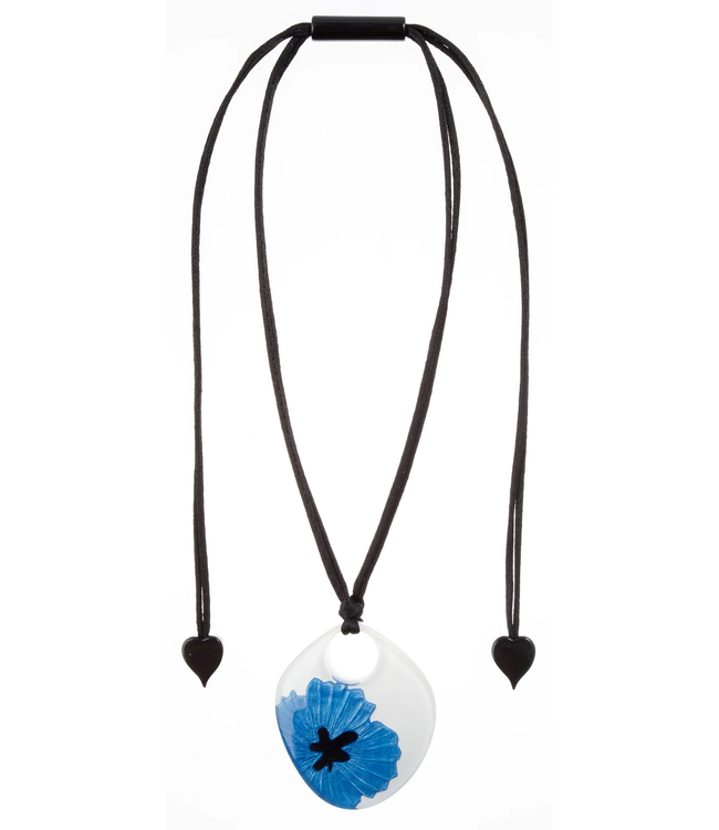 Zsiska Resin Poppy Necklace - Blue