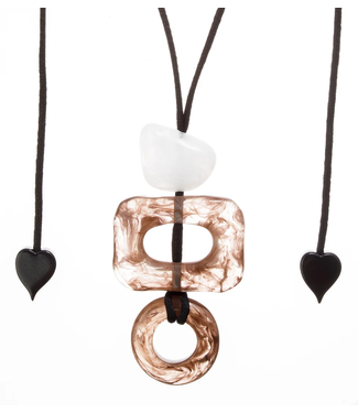Zsiska 3-Layer Marble Necklace - Brown