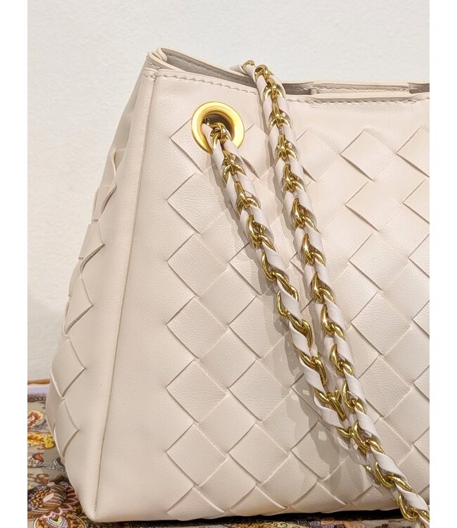 Criss-Cross Shoulder/Crossbody Purse - Ivory