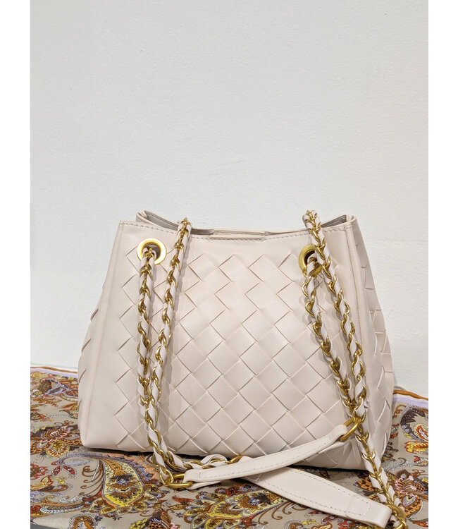 Criss-Cross Shoulder/Crossbody Purse - Ivory
