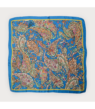 Paisley Printed Square Scarf - Blue
