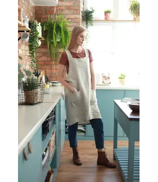 Linen Way Inc. Stonewashed Linen Apron - Natural