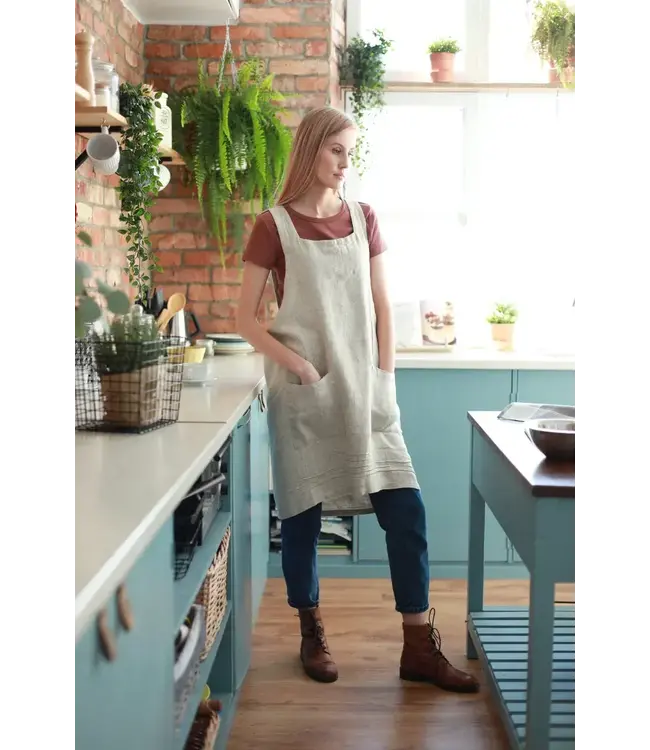 Linen Way Inc. Stonewashed Linen Apron - Natural
