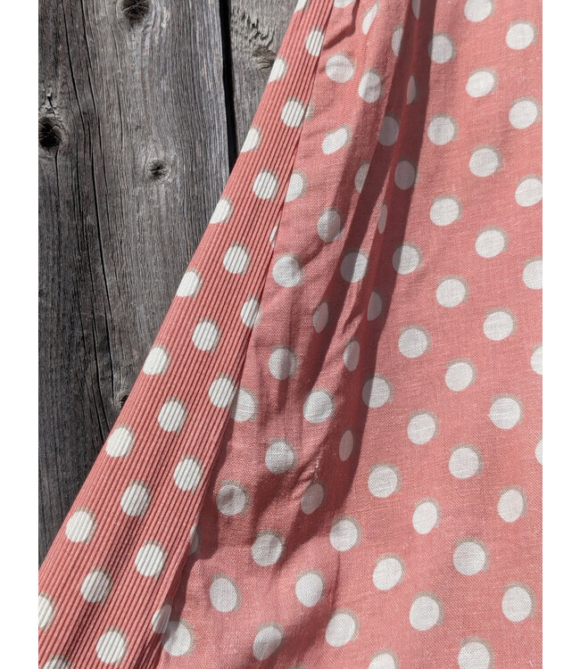Polka Dot Sleeveless Linen Dress - Rosette