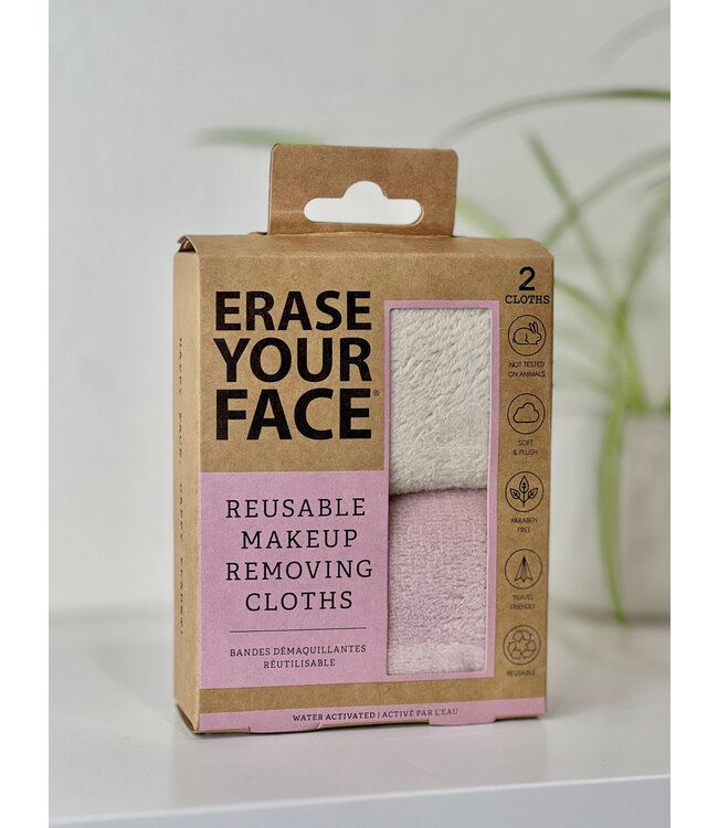 Upper Canada Soap & Candle Makers Erase Your Face 2pk - Beige & Pink