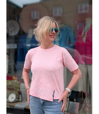 Mododoc Asymmetric Hem Tee - Pink Fling