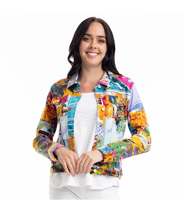 Orientique Ponte Jacket - Florida Print