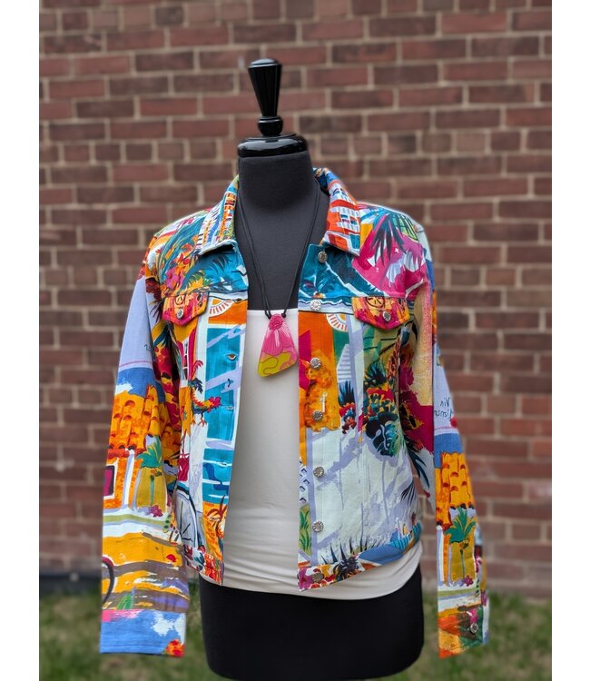 Orientique Ponte Jacket - Florida Print