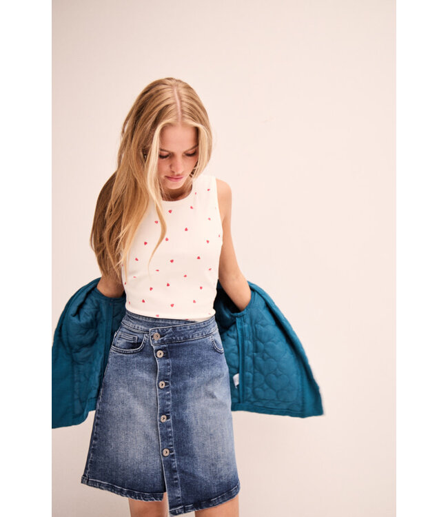 ICHI IHTwiggy Asymmetric Button Denim Skirt - Medium