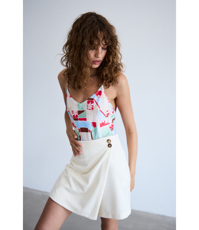 ICHI IHKate Asymmetric Skort - Cream