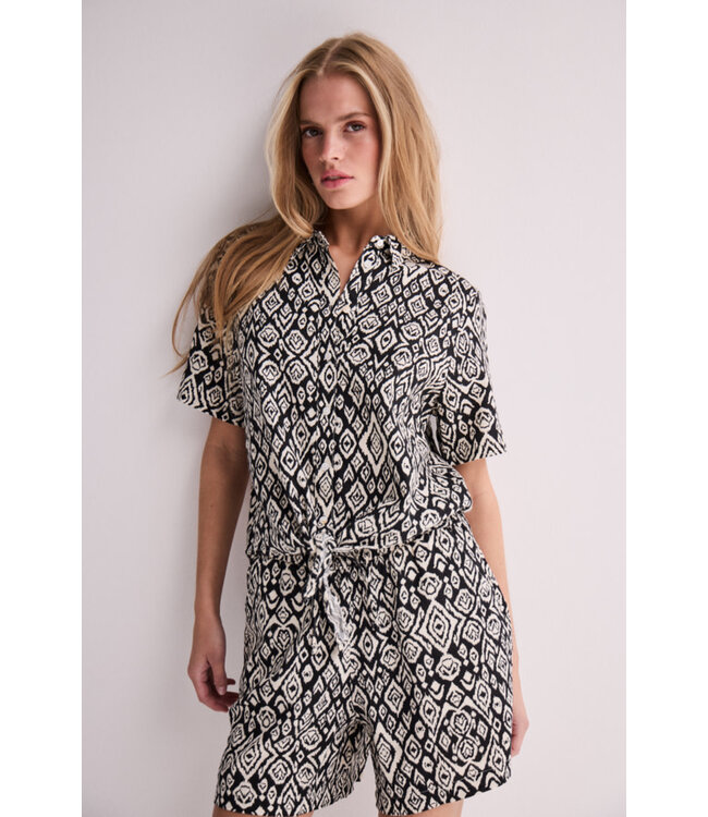 ICHI IHLinno Button Down Shirt - Black Diamond