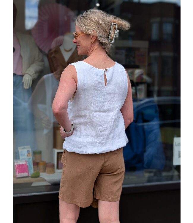 Made in Italy Linen Shorts - Hazelnut