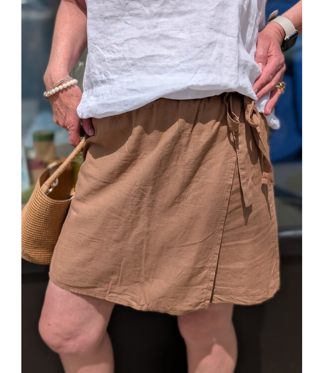 Made in Italy Linen Shorts - Hazelnut