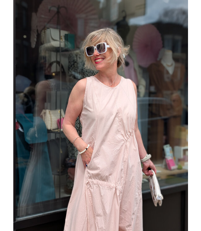 Made in Italy Tie-Up Dress - Blush