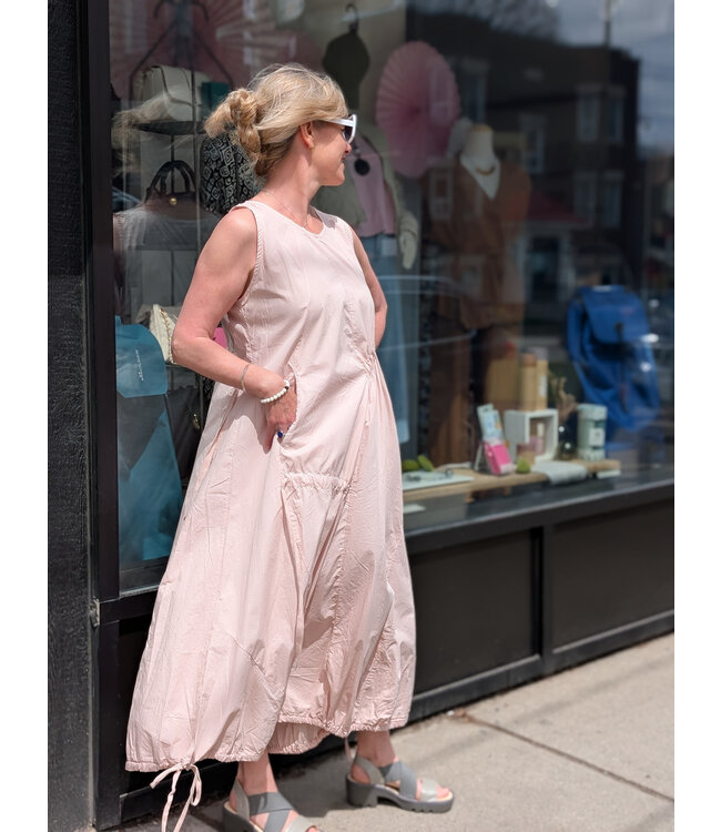 Made in Italy Tie-Up Dress - Blush