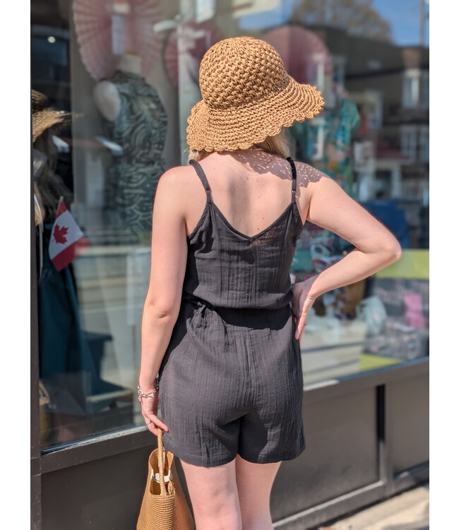 ICHI IAFoxa Playsuit - Black