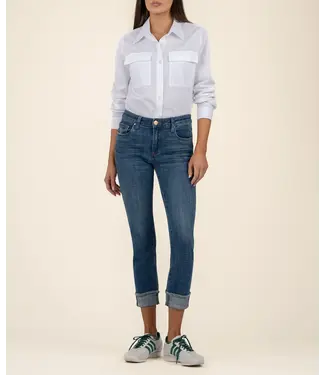KUT Jeans Amy Crop Straight Leg Roll Up Fray - Deserving