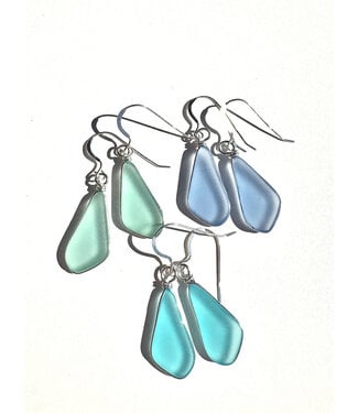 White Lotus Design Wire Bezel Frame Earrings - Assorted