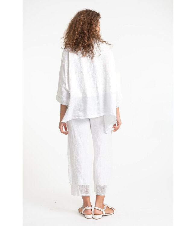 Linen Wide Leg Pants - Bianco