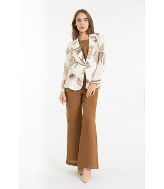 Printed Linen Blazer - Carmello