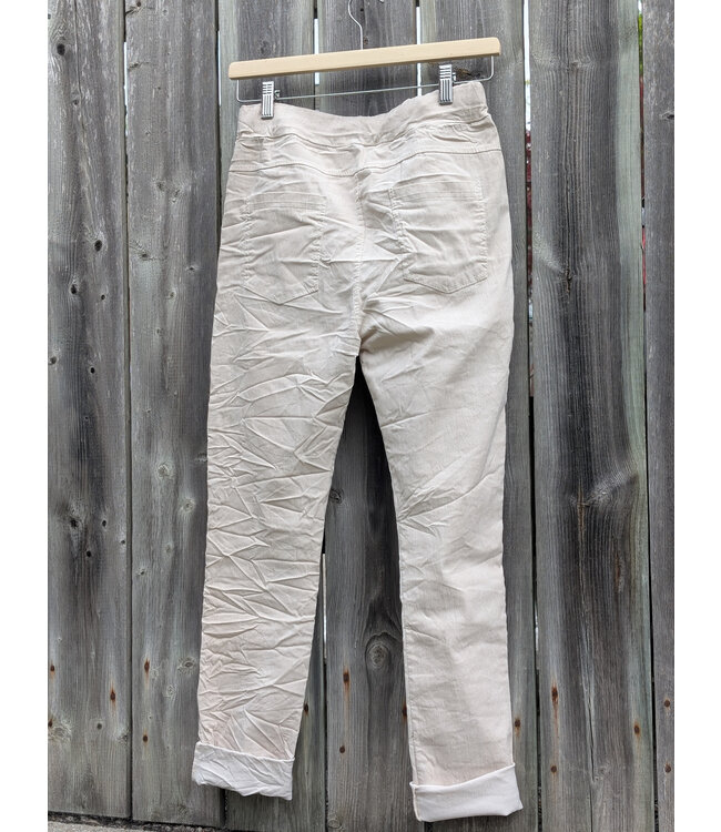 Made in Italy Crinkle Joggers - Beige