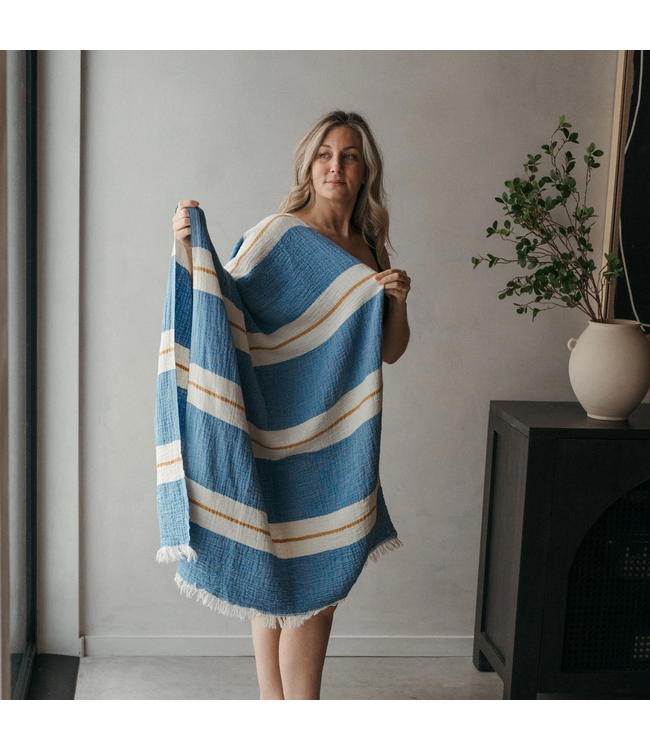 Pokoloko Turkish Towel - Crinkle - Royal Blue